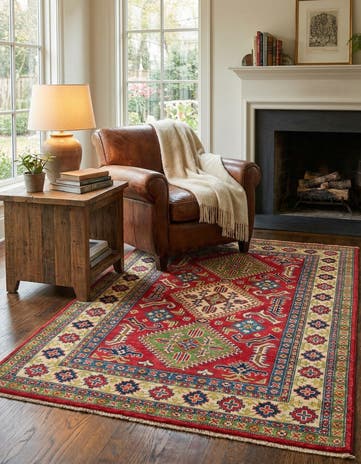 4' 1 x 6' 1 Hand Knotted Kazak Rug