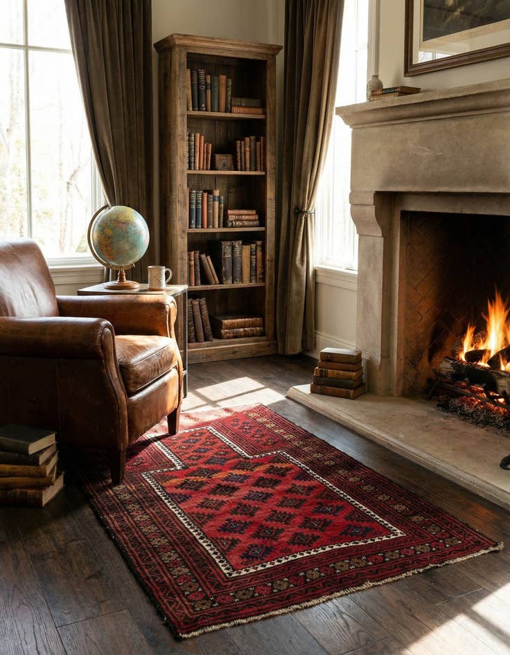 Detail image of  3' x 4' 5  Hand Knotted Balouch Persian Wool Rug