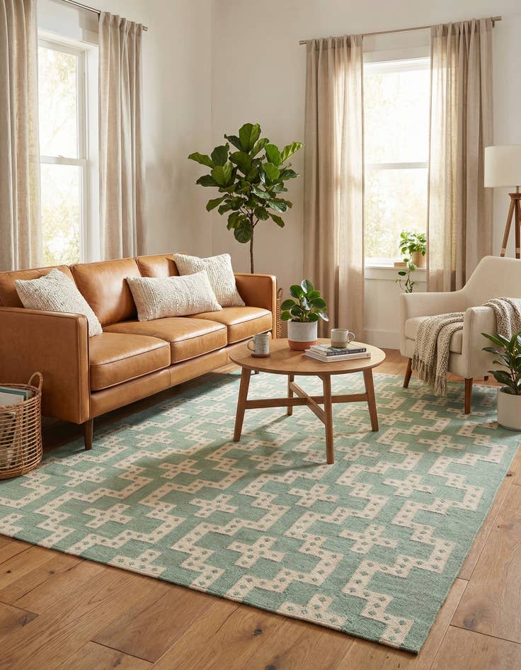 Detail image of  7' 10 x 10'  Hand Woven Kilim Wool Rug