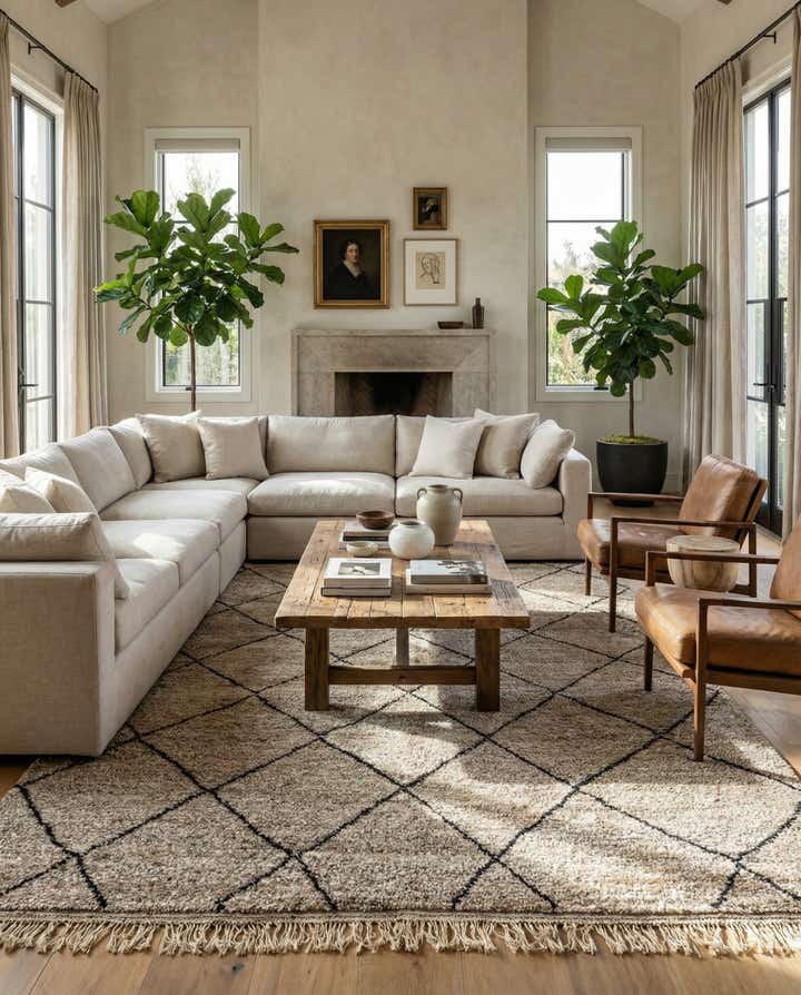 6' 8 x 9' 9 Hand Knotted Moroccan Wool Rug