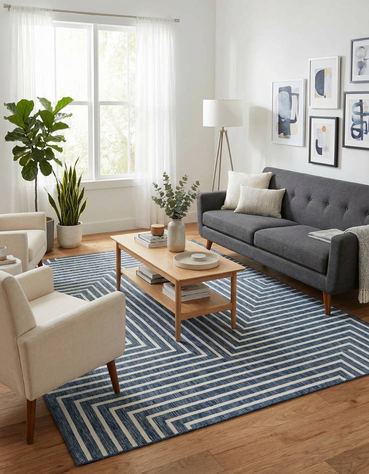 Detail image of  7' 10 x 10'  Washable Modern Indoor / Outdoor Rug