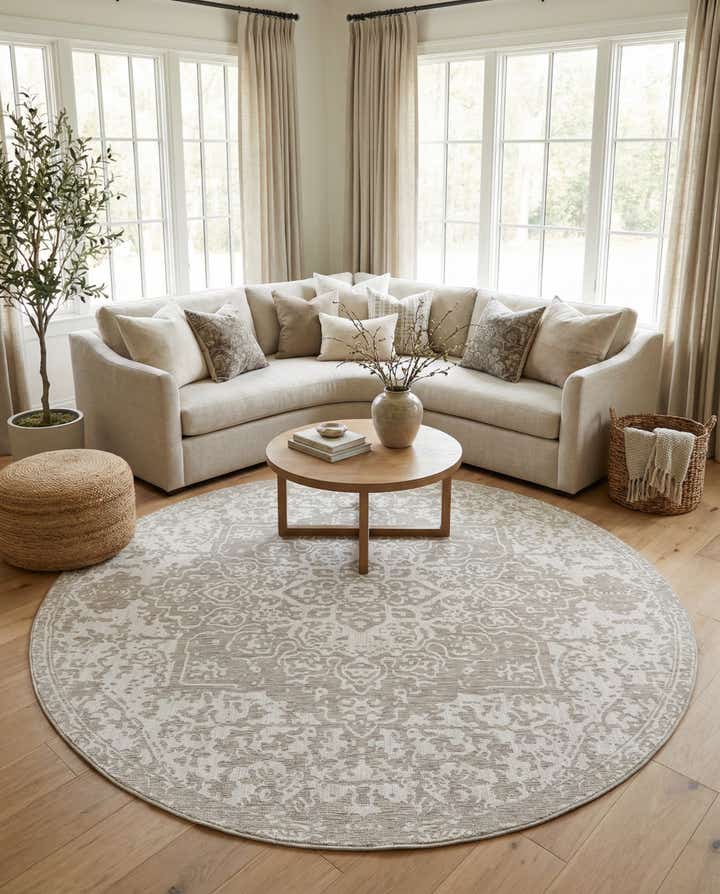 13' x 13' Easy-Clean Jill Zarin Dubai Indoor / Outdoor Round Rug