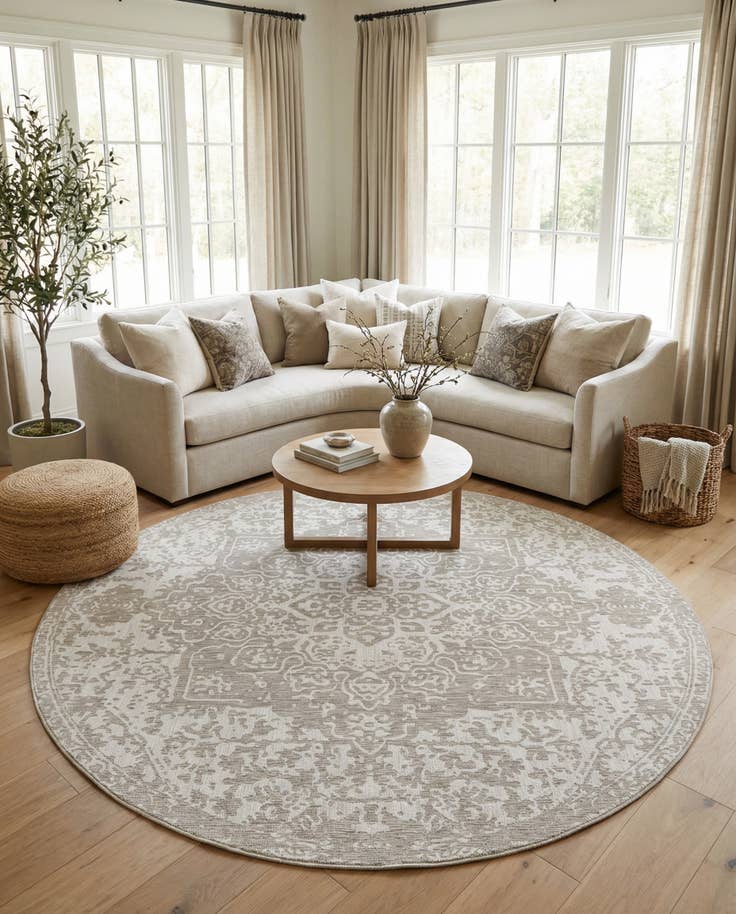 Detail image of 13' x 13' Easy-Clean Jill Zarin Dubai Indoor / Outdoor Round Rug