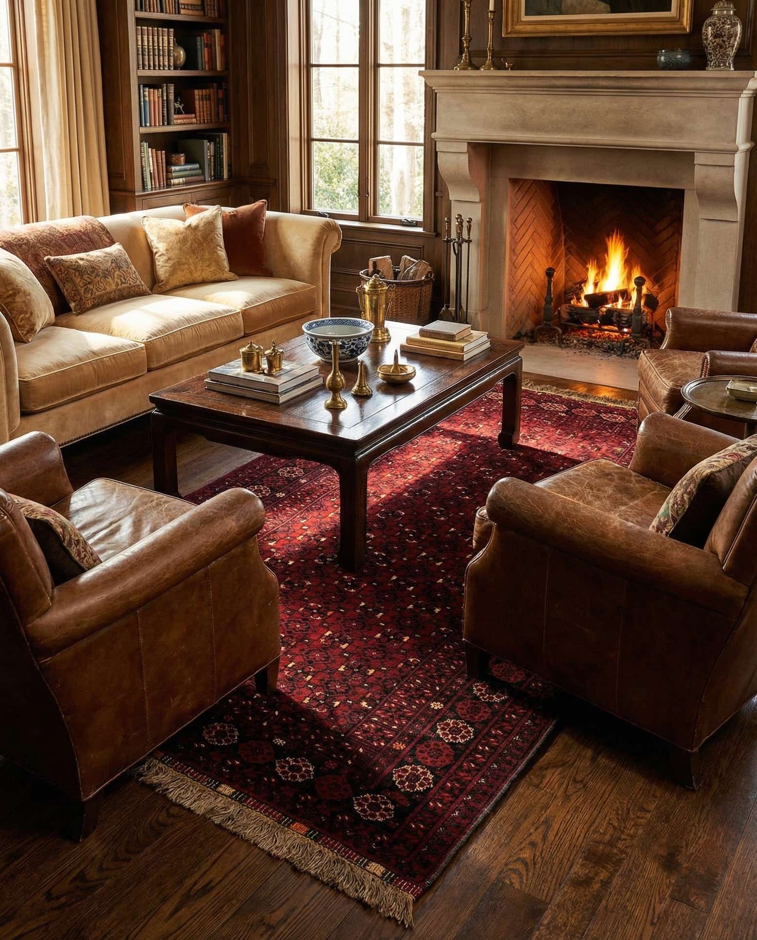 3' 6 x 6' 2 Hand Knotted Afghan Ersari Wool Rug