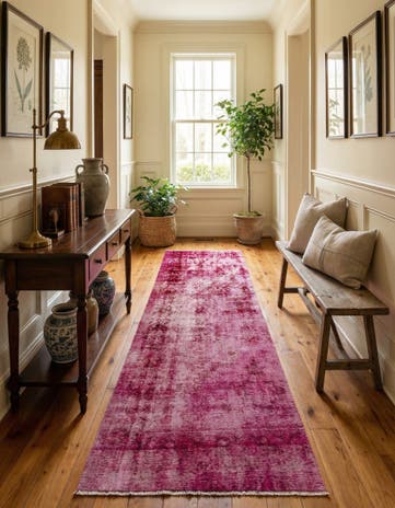 4' 4 x 10' 6 Hand Knotted Ultra Vintage Persian Wool Runner Rug
