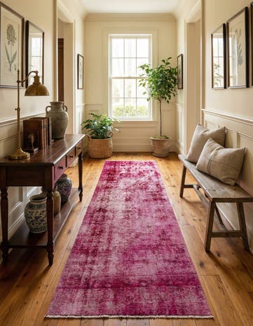 4' 4 x 10' 6 Hand Knotted Ultra Vintage Persian Wool Runner Rug