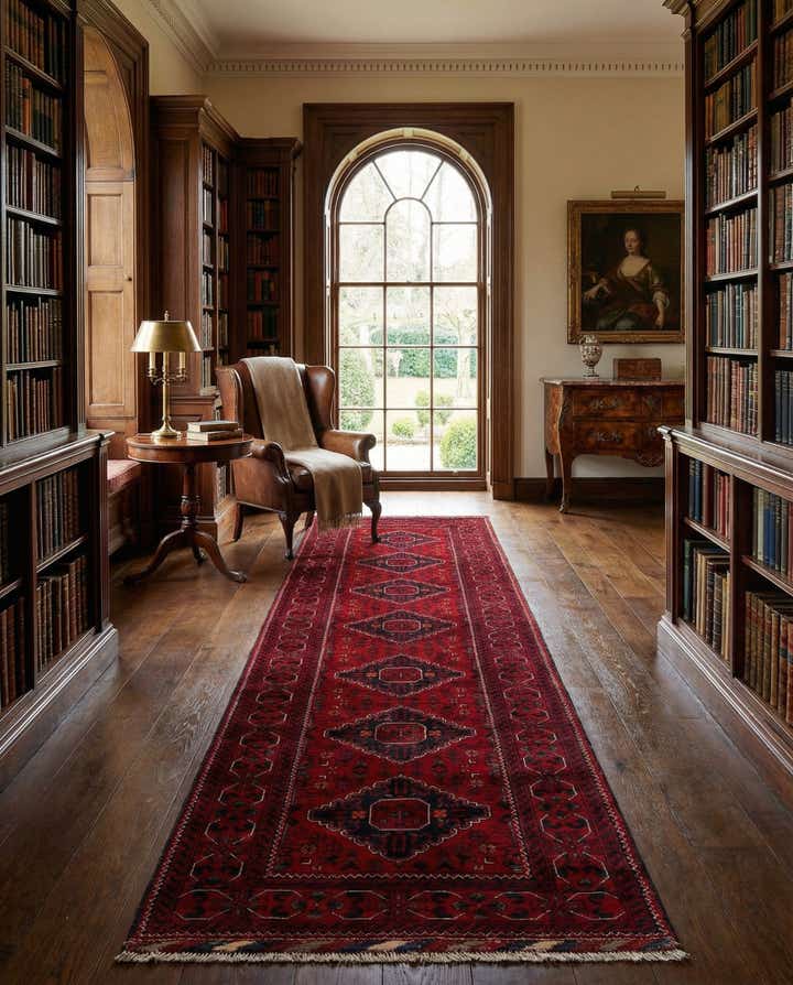 2' 9 x 12' 4 Hand Knotted Khal Mohammadi Wool Runner Rug