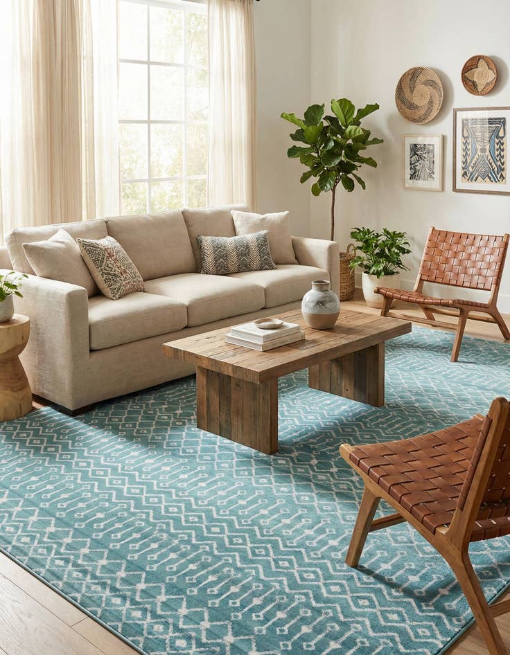 Detail image of 10' 8 x 16' 5 Kasbah Trellis Rug