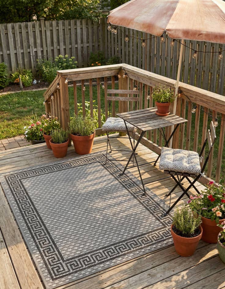 Detail image of  2' 2 x 3'  Washable Border Indoor / Outdoor Rug