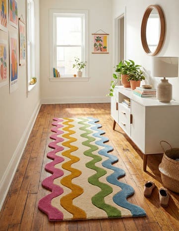 2' 7 x 8' Happy Rugs Wavy Wool Runner