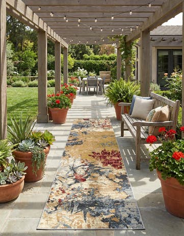 2' x 8' Easy-Clean Modern Indoor / Outdoor Runner Rug