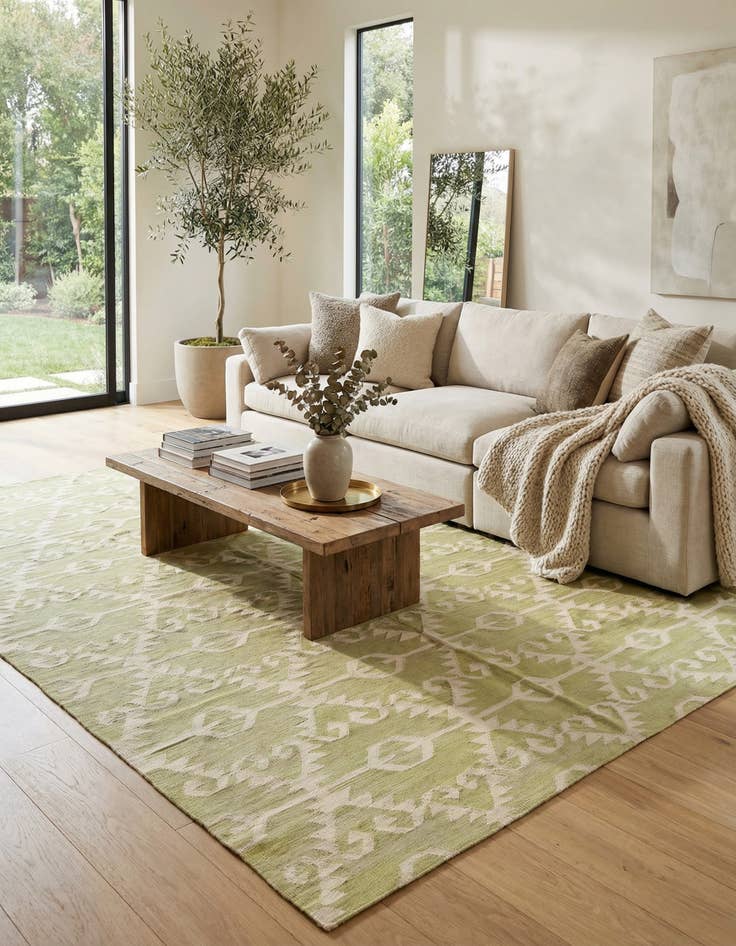 Detail image of 6' 10 x 10'  Hand Woven Kilim Modern Wool Rug