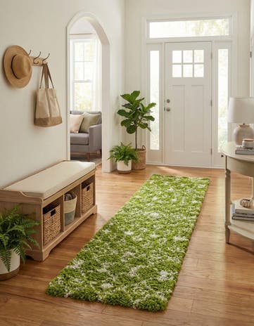 2' 7 x 12' Moroccan Trellis Shag Runner Rug