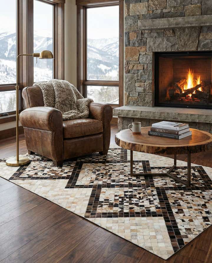 5' x 7' 11 Cowhide Stocks Rug