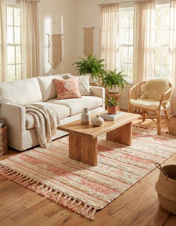 5' 1 x 8' Hand Woven Arizona Wool Rug