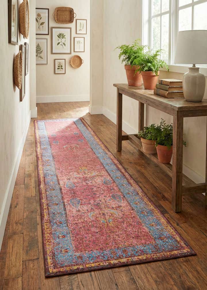 2' 7 x 12' Easy-Clean Traditional Indoor / Outdoor Runner Rug