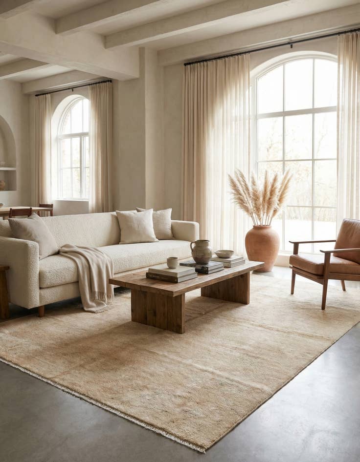 Detail image of 5' x 7'  Hand Knotted Ultra Vintage Persian Wool Rug