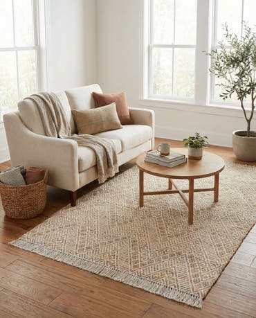  4' 1 x 6' 1  Hand Braided Jute Rug