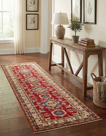 2' 9 x 9' 9 Hand Knotted Kazak Runner Rug