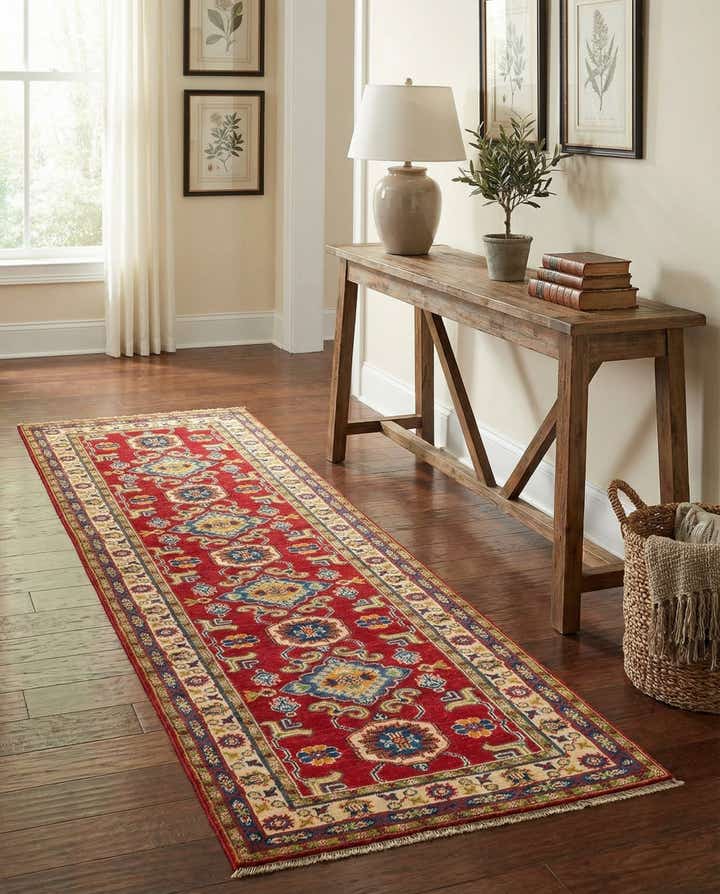 2' 9 x 9' 9 Hand Knotted Kazak Runner Rug
