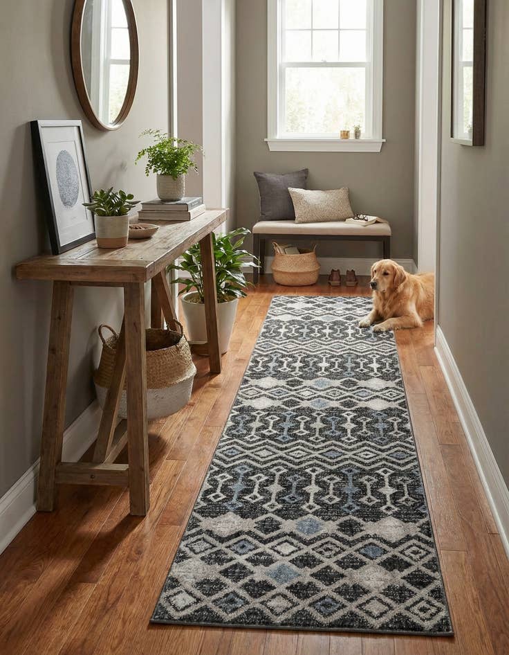 Detail image of 2' x 8' Eco Trellis Runner Rug