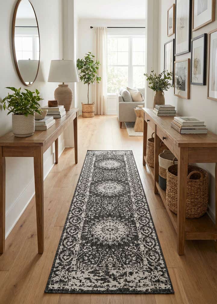 2' x 8' Easy-Clean Traditional Indoor / Outdoor Runner Rug