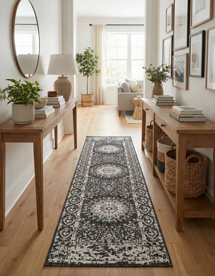 Detail image of  2' x 8'  Washable Traditional Indoor / Outdoor Runner Rug