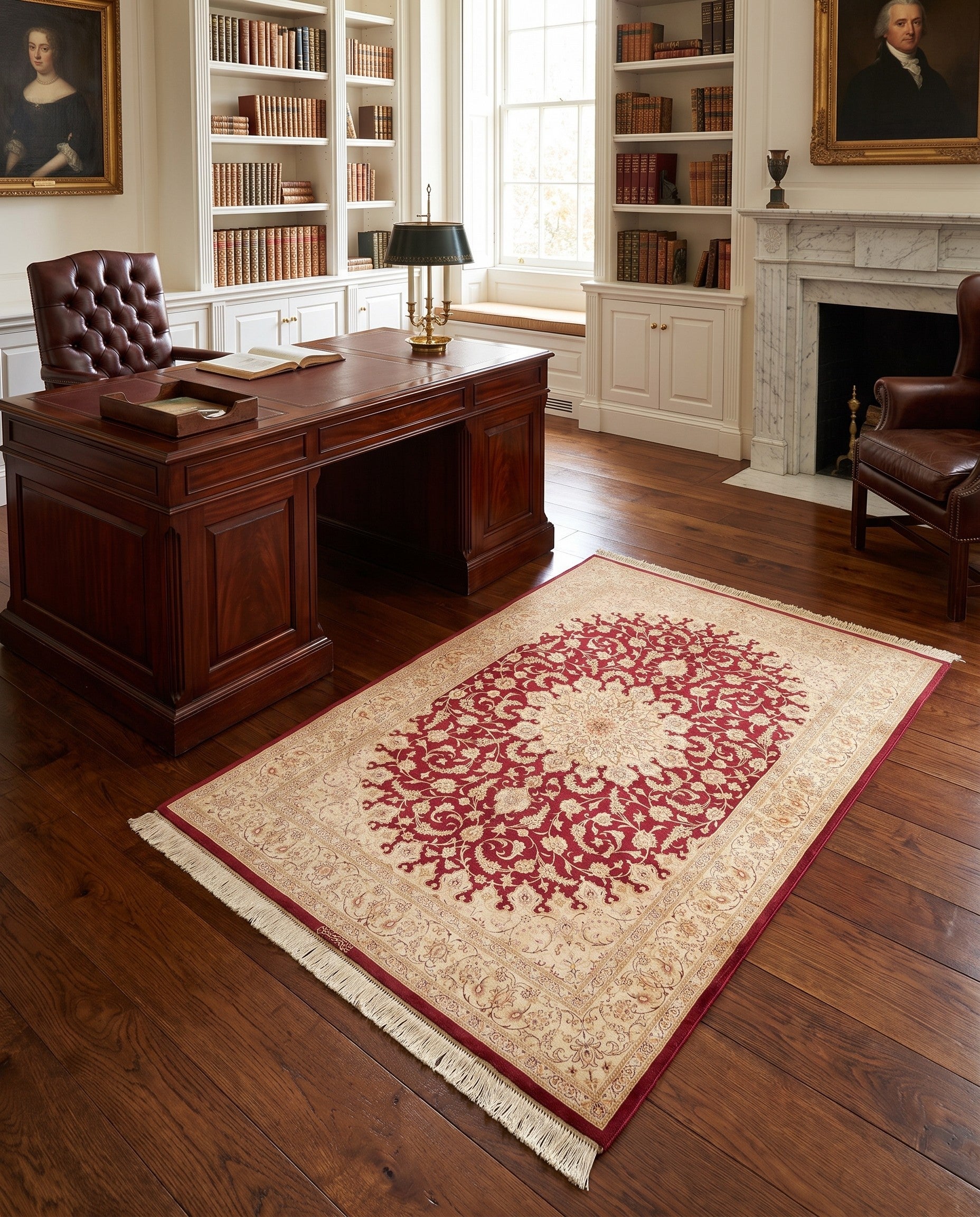 4' 4 x 6' 5 Ghom Silk Rug