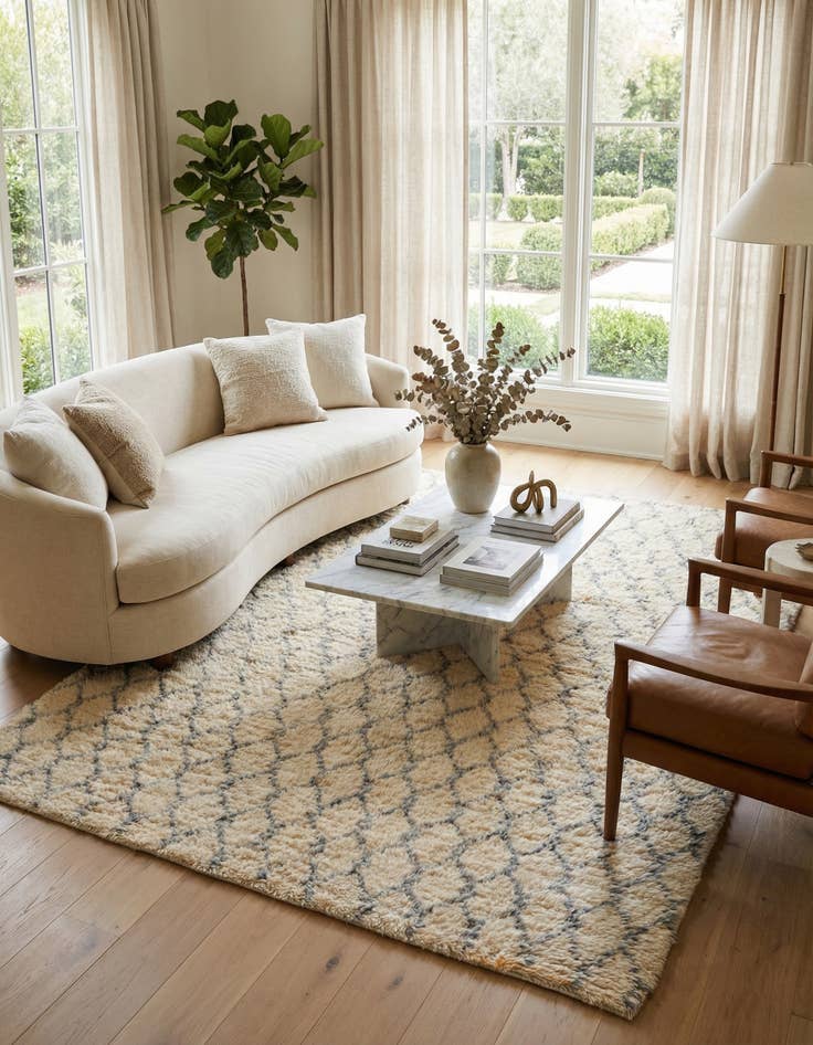 Detail image of  5' 3 x 7' 6  Hand Knotted Moroccan Wool Rug