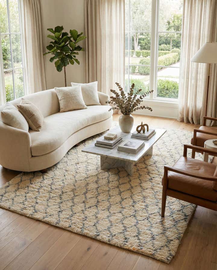 5' 3 x 7' 6 Hand Knotted Moroccan Wool Rug