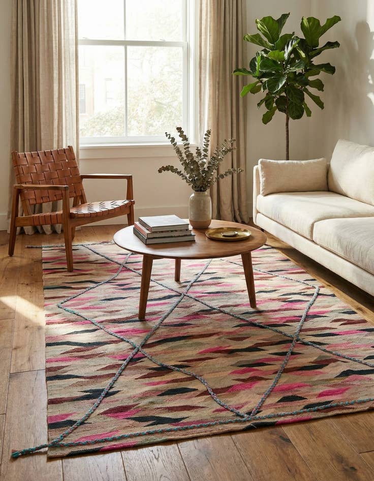 Detail image of 5' 7 x 7' 7  Hand Knotted Moroccan Wool Rug