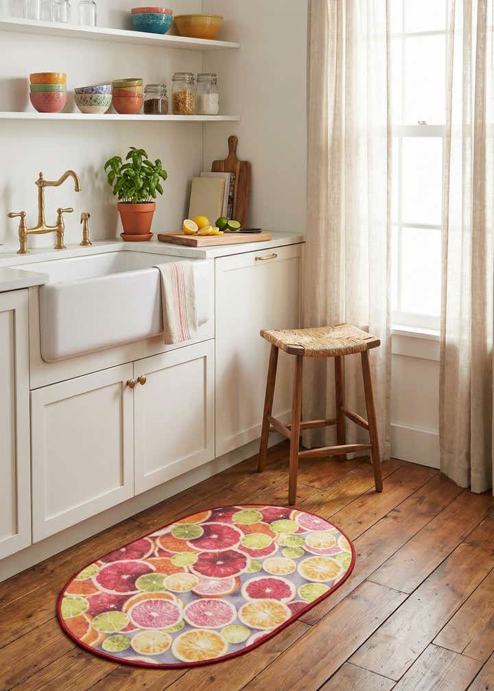 2' x 3' 1 Easy-Clean Jill Zarin Caribbean Indoor / Outdoor Oval Rug