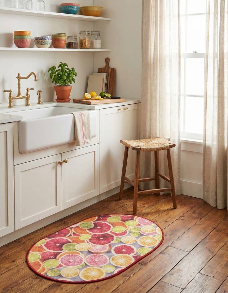 Detail image of 2' x 3' 1  Washable Jill Zarin Caribbean Indoor / Outdoor Oval Rug