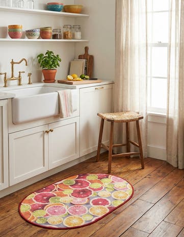 2' x 3' 1 Easy-Clean Jill Zarin Caribbean Indoor / Outdoor Oval Rug