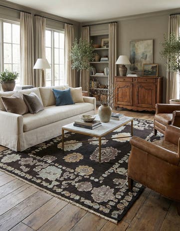 9' x 12' 5 Hand Knotted Oushak Wool Rug