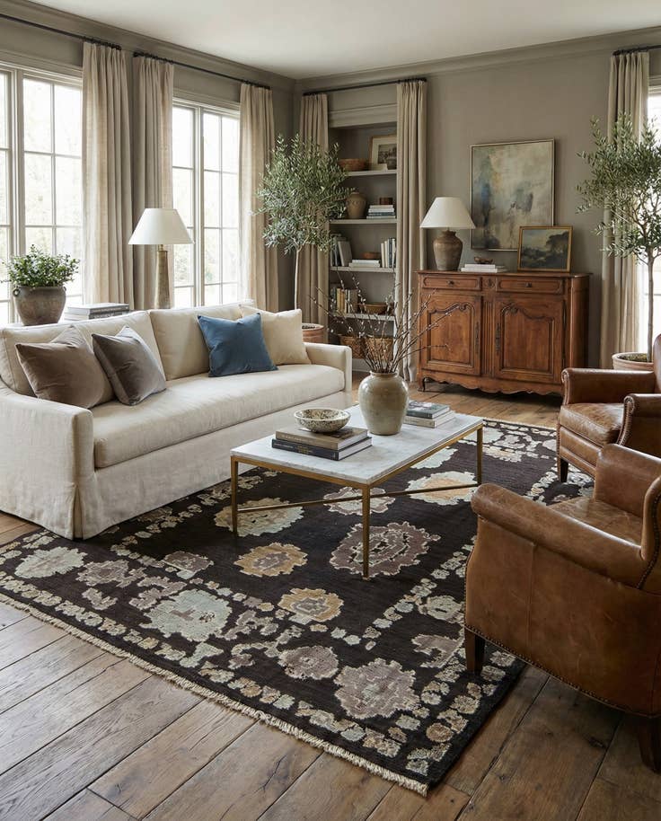 Detail image of 9' x 12' 5 Hand Knotted Oushak Wool Rug