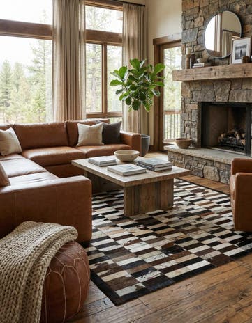 5' 3 x 8' 2 Cowhide - Patchwork Rug