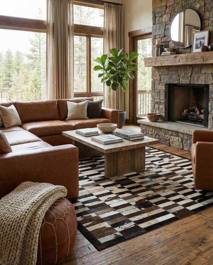 5' 3 x 8' 2 Cowhide - Patchwork Rug