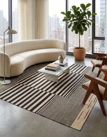 8' 2 x 9' 9 Hand Woven Kilim Modern Wool Rug