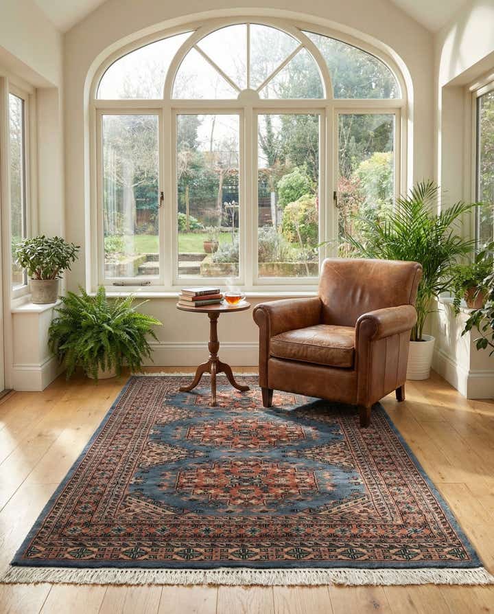 4' 4 x 6' 1 Hand Knotted Bokhara Wool Rug