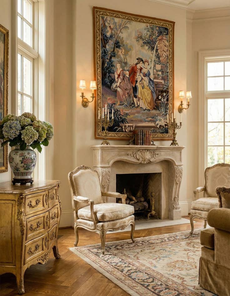 Detail image of  4' 2 x 5' 6 Tapestry Wool Rug