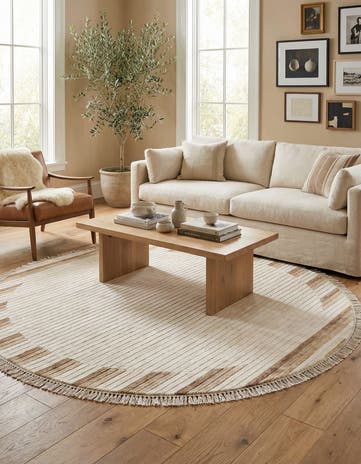 6' 6 x 6' 6 Hand Knotted Darya Wool Round Rug