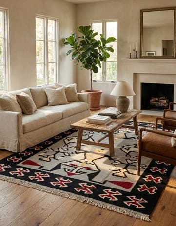 9' x 12' 5 Hand Knotted Oushak Wool Rug