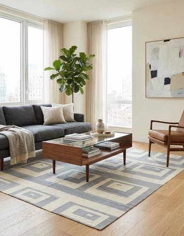 5' x 6' 6 Hand Woven Kilim Modern Wool Rug