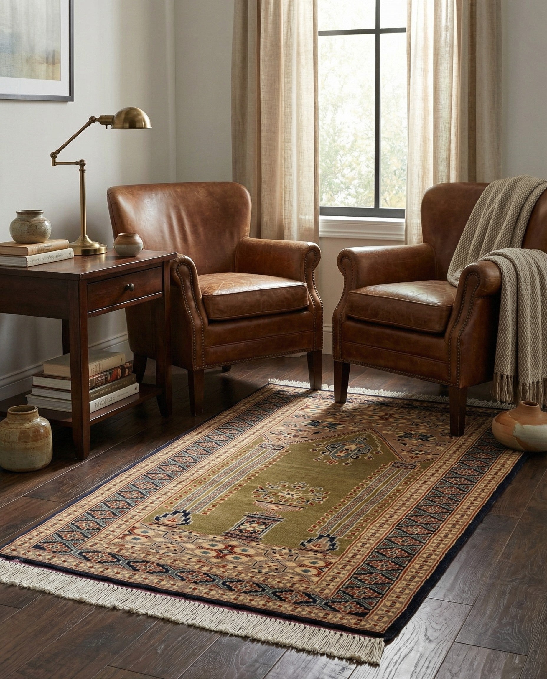  2' 7 x 4' 3  Hand Knotted Bokhara Wool Rug