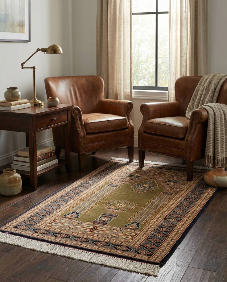 Detail image of 2' 7 x 4' 3 Hand Knotted Bokhara Wool Rug