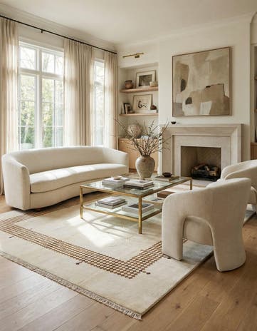 8' x 11' 3 Hand Knotted Darya Wool Rug