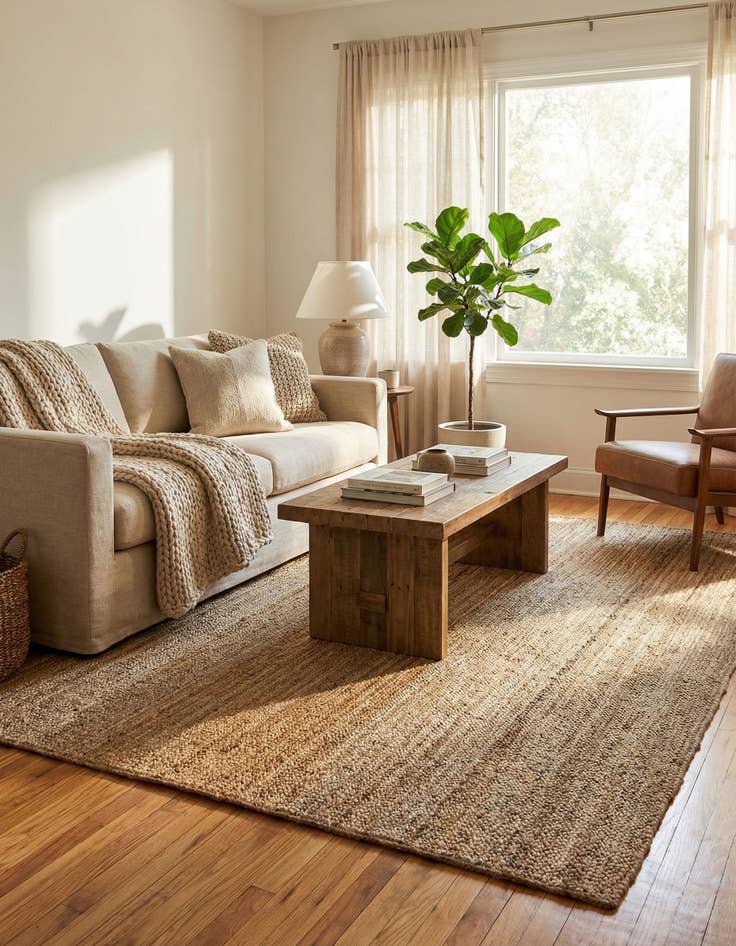 Detail image of  8' x 11'  Hand Braided Jute Rug