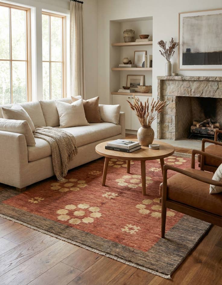 Detail image of  5' x 6' 4  Hand Knotted Modern Ziegler Rug