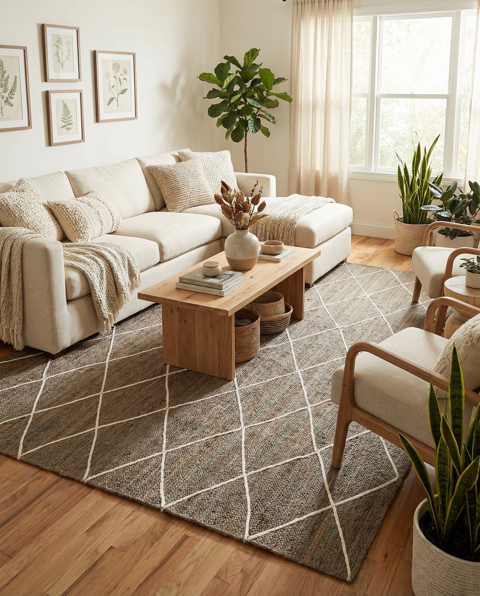  9' x 12' 2  Hand Braided Jute Rug